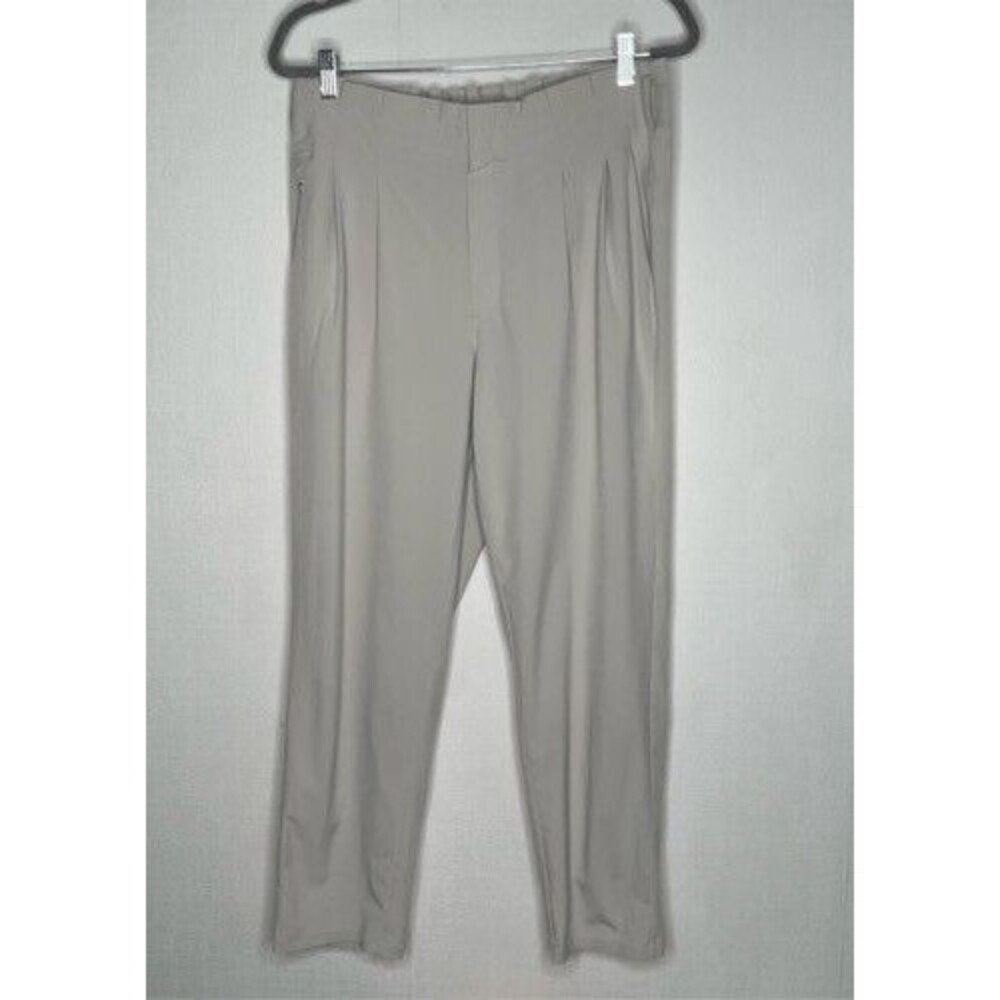 Athleta SkylineII Athleisure Travel Lifestyle Pants Women Size 12 Tan Grey